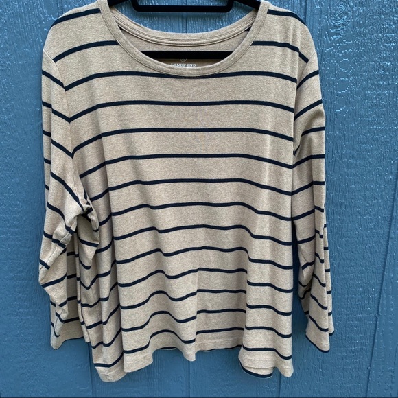 Lands' End Tops - Lands End Shaped Striped Shirt 3X